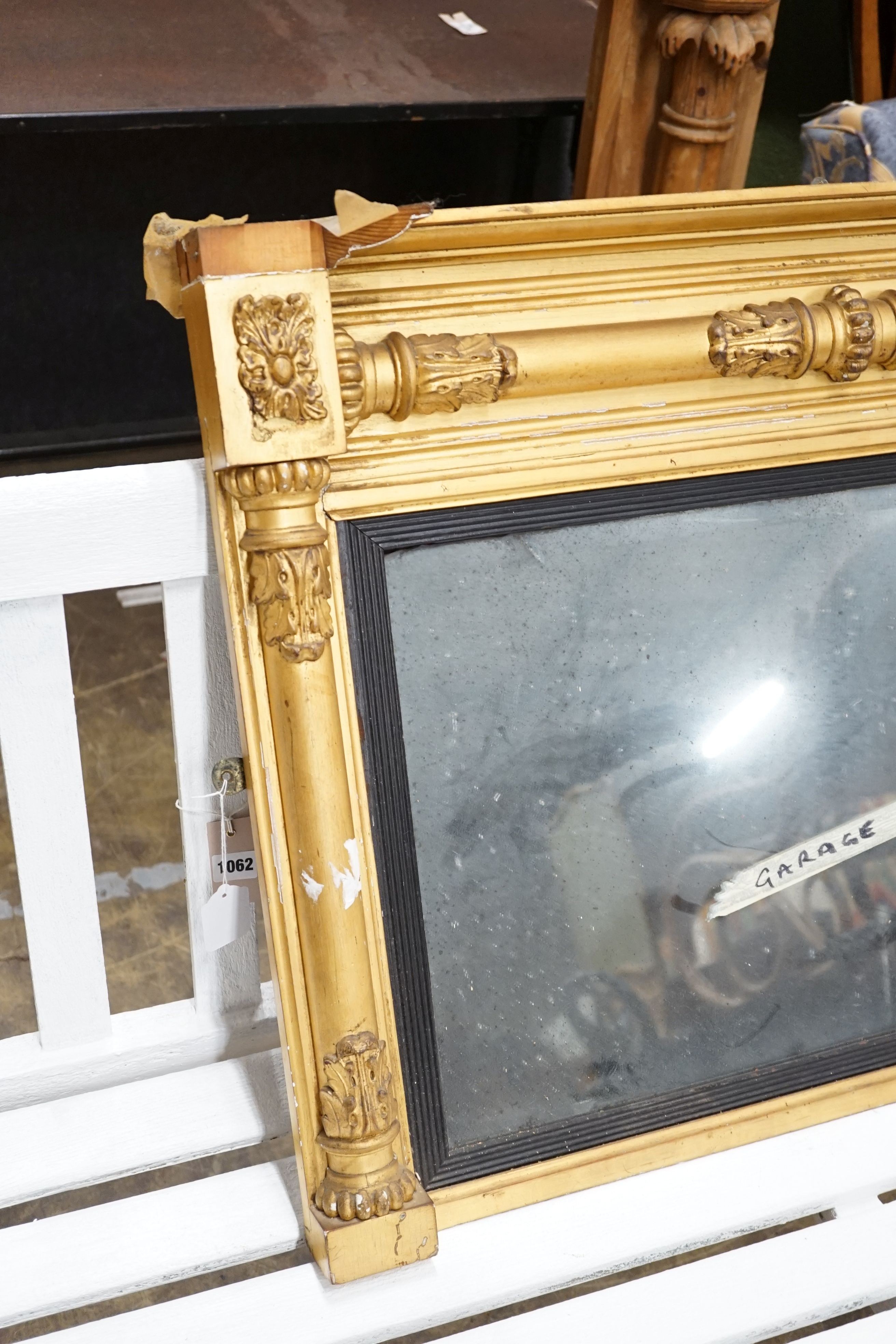 A William IV gilt gesso over-mantel, width 102cm, height 66cm